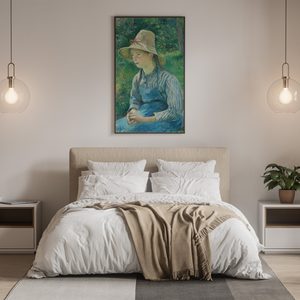 Camille Pissarro Peasant Girl With A Straw Hat Portrait Set1 Bed1
