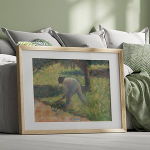 Georges Seurat Peasant With A Hoe Landscape Set1 Bed1