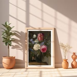 Jan Philips Van Thielen Roses And A Tulip In A Glass Vase Portrait Set1 Sand5