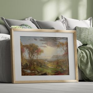 Jasper Francis Cropsey Autumn On The Hudson River Landscape Set1 Bed1
