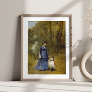 Jean Baptiste Camille Corot Madame Stumpf And Her Daughter Portrait Set1 Minimal5