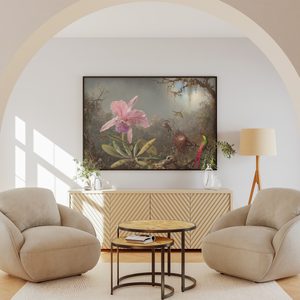 Martin Johnson Heade Cattleya Orchid And Three Hummingbirds Landscape Set1 Living1
