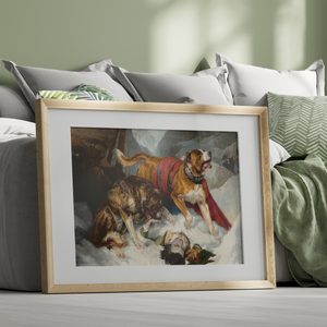 Sir Edwin Landseer Alpine Mastiffs Reanimating A Distressed Traveler Landscape Set1 Bed1