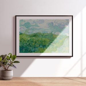 Vincent Van Gogh Green Wheat Fields Auvers Landscape Set1 Minimal Black1