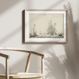 Willem Van De Velde The Elder Dutch Ships Near The Coast Landscape Set1 Minimal4