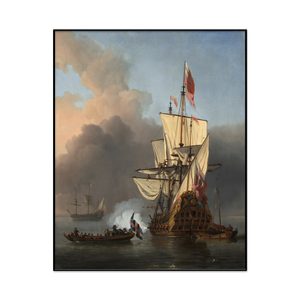 Willem Van De Velde The Younger An English Warship Firing A Salute Portrait Set1 Cover0